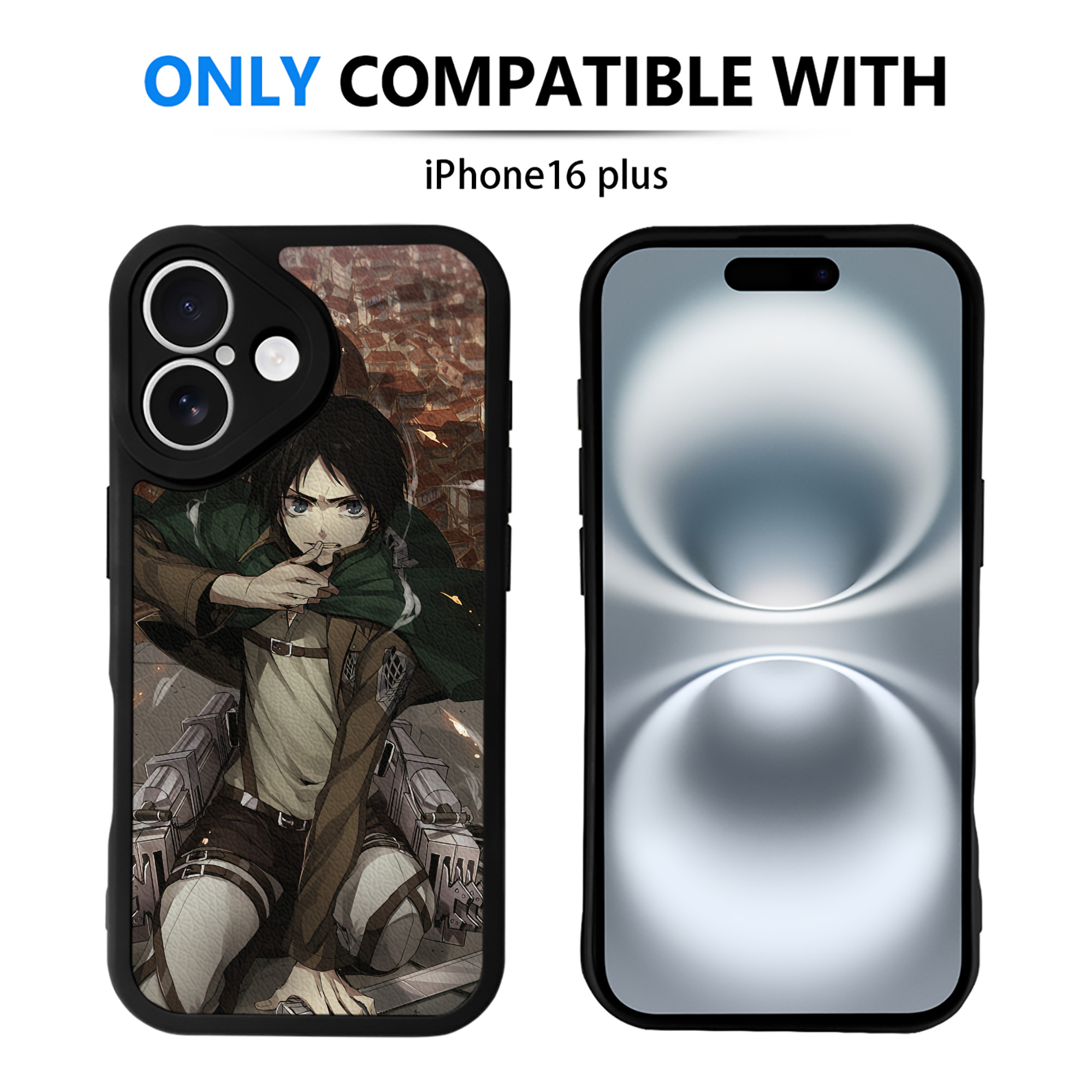 （画像用） 進撃の巨人 Attack on Titan 【iPhone 16シリーズ対応】シリコンスマホケース（レザー調） 材質：シリコン